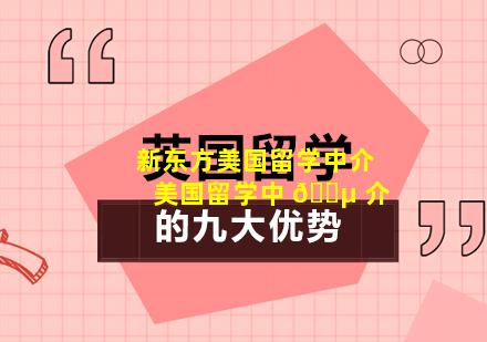 新东方美国留学中介 美国留学中 🐵 介